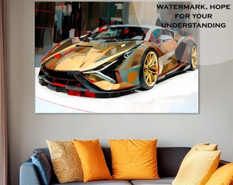 Lamborghini Sian Canvas Art: Supercar Wall Decor