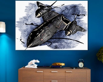 Impresión en lienzo del SR-71 Blackbird: arte mural de aviones de reconocimiento