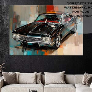 1965 Chevrolet Impala Artwork, Chevy Impala Wall Decor, Impala 1965 Print, Impala Mural Art, Chevy Interior,1965 Impala Art Print,Impala Art