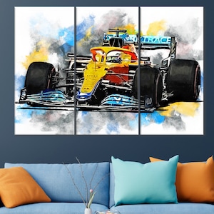 Daniel Ricciardo Canvas, Formula 1 Print, Racing Wall Decor, Formula One Artwork, Ricciardo Fan Unique Gift, Ricciardo Poster, Race Wall Art