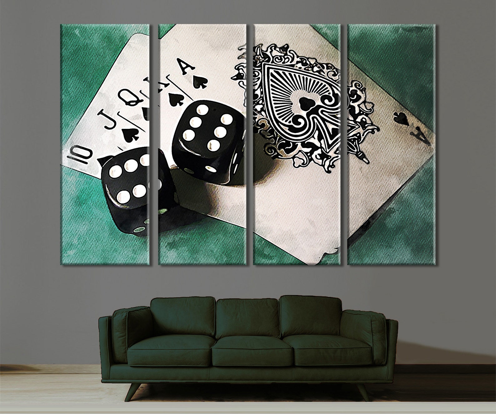 Poker Canvas Print Gambling Print Poker Room Decorpoker Etsy