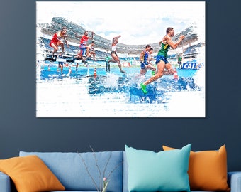 Athletics Canvas Print: Obstacle Course Running Wall Art