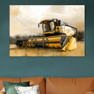 Combine Harvester Canvas, Agriculture Wall Decor, Farming Artwork, Combine Harvester Gift, Harvester Office Decor,Combine Harvester Wall Art