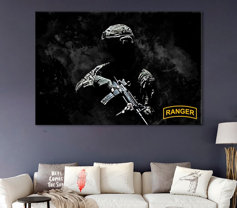 Army Rangers Wall Art Special Forces Canvas Military Print Etsy