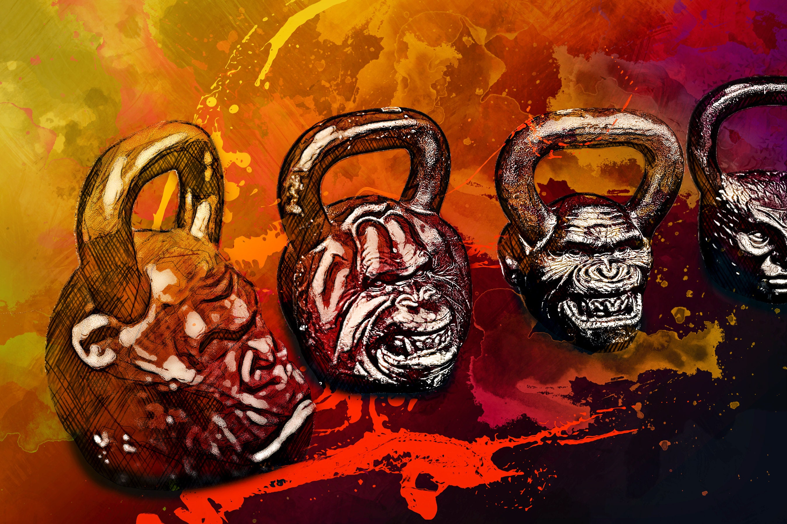 Kettlebells Canvas Kettlebell Wall Decor Sport Equipment Etsy