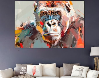 Abstract Gorilla Canvas Art: Modern Home Decor, Ready to Hang