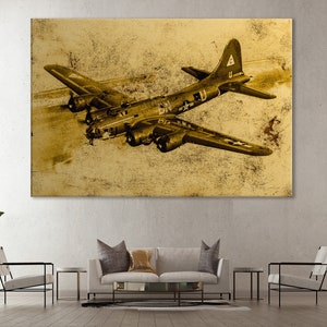 Bomber B-17 Canvas Print, B-17 Wall Decor, B-17 Poster, Pilot Gift