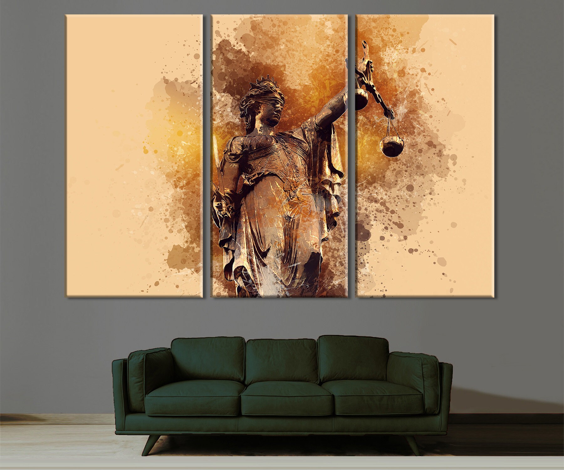 Lady Justice Wall Decor High Quality Canvas Print Goddess of Etsy