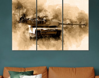 M1A1 Abrams Tank Canvas Print: Army Veteran Wall Decor