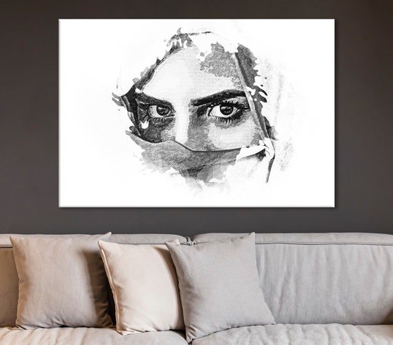 Other, Beautiful Handmade Realstic Artwork Of Girl In Niqab ( Homedecor  Item)