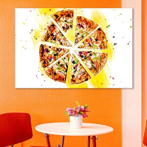 Pizza Canvas Print, Kitchen Room Decor, Restaurant Wall Art, Pizzeria Decor, Cafe Wall Decor, Fast Food Wall Art,Pizza Restaurant Wall Decor
