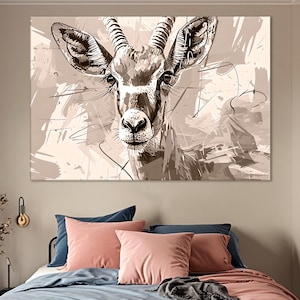 Antelope Canvas Print - Stylish Wild Animals Wall Art, Ready to Hang Digital Painting, Multiple Sizes for Home Decor