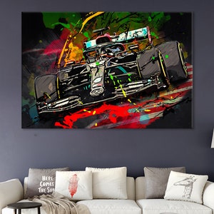 Lewis Hamilton Canvas, Formula 1 Print, Racing Wall Decor, Formula One Atr, Hamilton Fan Unique Gift, Hamilton Poster, Race Wall Art