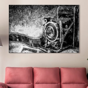 Vintage Photo Camera Canvas, Antique Camera Wall Decor, Old Camera Print, Rarity Camera Poster, Retro Camera Artwork, Photo Camera Wall Art