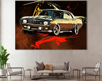 Chevrolet Camaro Canvas Print: Retro Muscle Car Wall Art