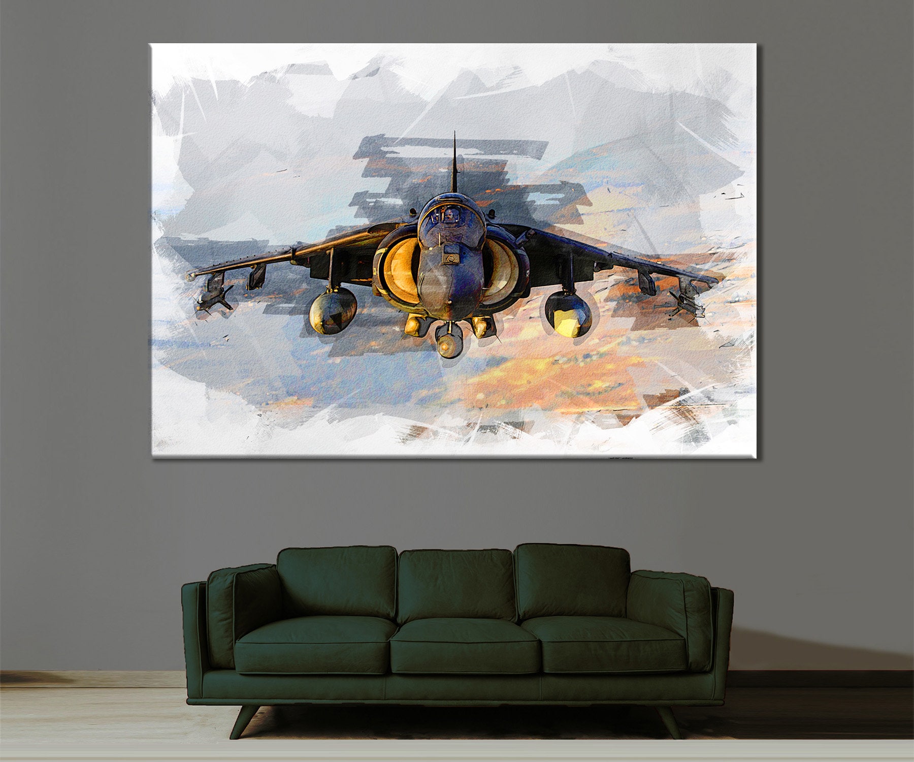 AV-8B Harrier II Canvas, Aviation print, Airplane Wall Decor, Airplane Poster, Harrier II Room Decor, Aviation Wall Art, Military Jet Poster