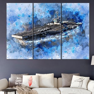 USS George Washington Artwork, Aircraft Carrier Decor, Warship Poster, CVN-73 Artwork, Navy Wall Art, CVN-73 Canvas Art, Warship Artwork
