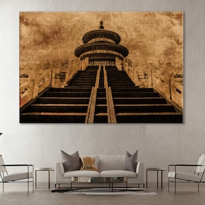 Temple of Heaven Canvas, Beijing Temple Wall Art, China Poster, Temple of Heaven , Asian Architecture Art, Temple of Heaven Vintage Style