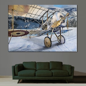 Biplane Canvas, Aviation print, Airplane Wall Decor, Vintage Plane Print,WW1 Plane Poster, Aviation Wall Art, Aviation Photo