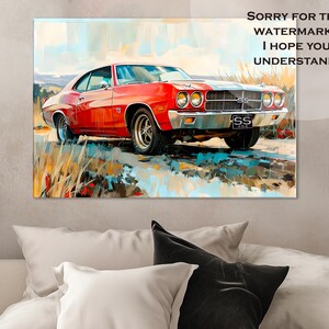 Chevrolet Chevelle SS Canvas - Wall Decor Print, Ready To Hang SS Room Decor for Car Lovers & Collectors