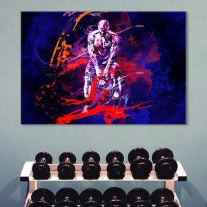 Athlete Print, Motivation Canvas, Kettlebell Decor, Sport Canvas Print, Gym Wall Art, Kettlebell Poster Gym Room Decor Sportsman Unique Gift