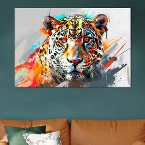 Jaguar Wall Art | Animal Print Decor, Jungle Wall Hanging, Canvas Art, Modern Home Decor, Safari Artwork & Nature Lover Gift