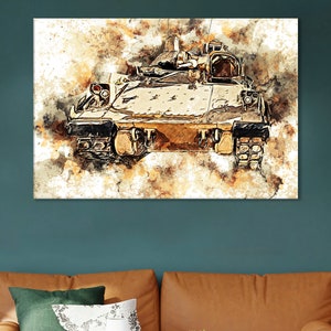 Bradley Fighting Vehicle  Canvas, Armored Vehicle Wall Decor, Army Print,Military Gift, Combat Vehicle Wall Art, BFV Artwork, Army Decor