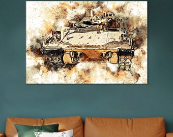 Bradley Fighting Vehicle Canvas Print: Military Wall Art