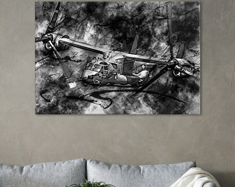 CV-22 Osprey Canvas Print: Tiltrotor Wall Art, Pilot Gift