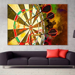 Darts Game Canvas, Game Room Decor ,Dartboards Print, Darts player Gift, Darts Artwork, Darts Wall Decor, Darts Canvas, Darts Room Decor