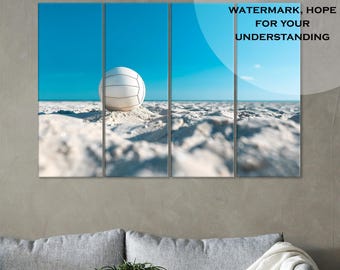 Beach Volleyball Canvas Print: Summer Coastal Art, Ready to Hang