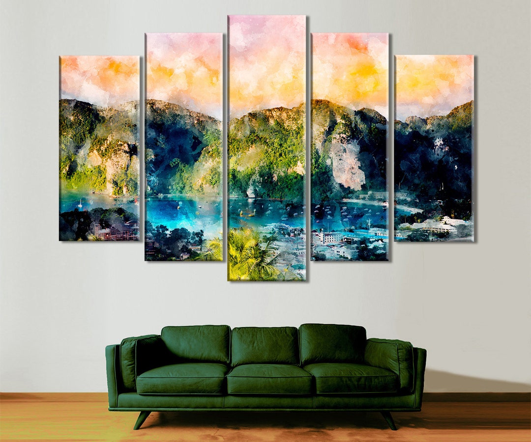 Tableau Toile Marine Beach Ship, Poster Mural Sans Cadre - Neuf