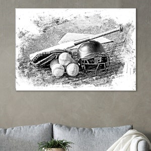 Softball Artwork, Softball Wall Decor, Softball Canvas Print, Sports Room Decor, Softball Fan Gift, Softball Art, Softball Poster, Softball