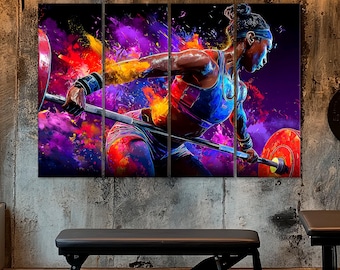 Abstract Powerlifter Art Print : Gym Wall Art, Motivation Decor