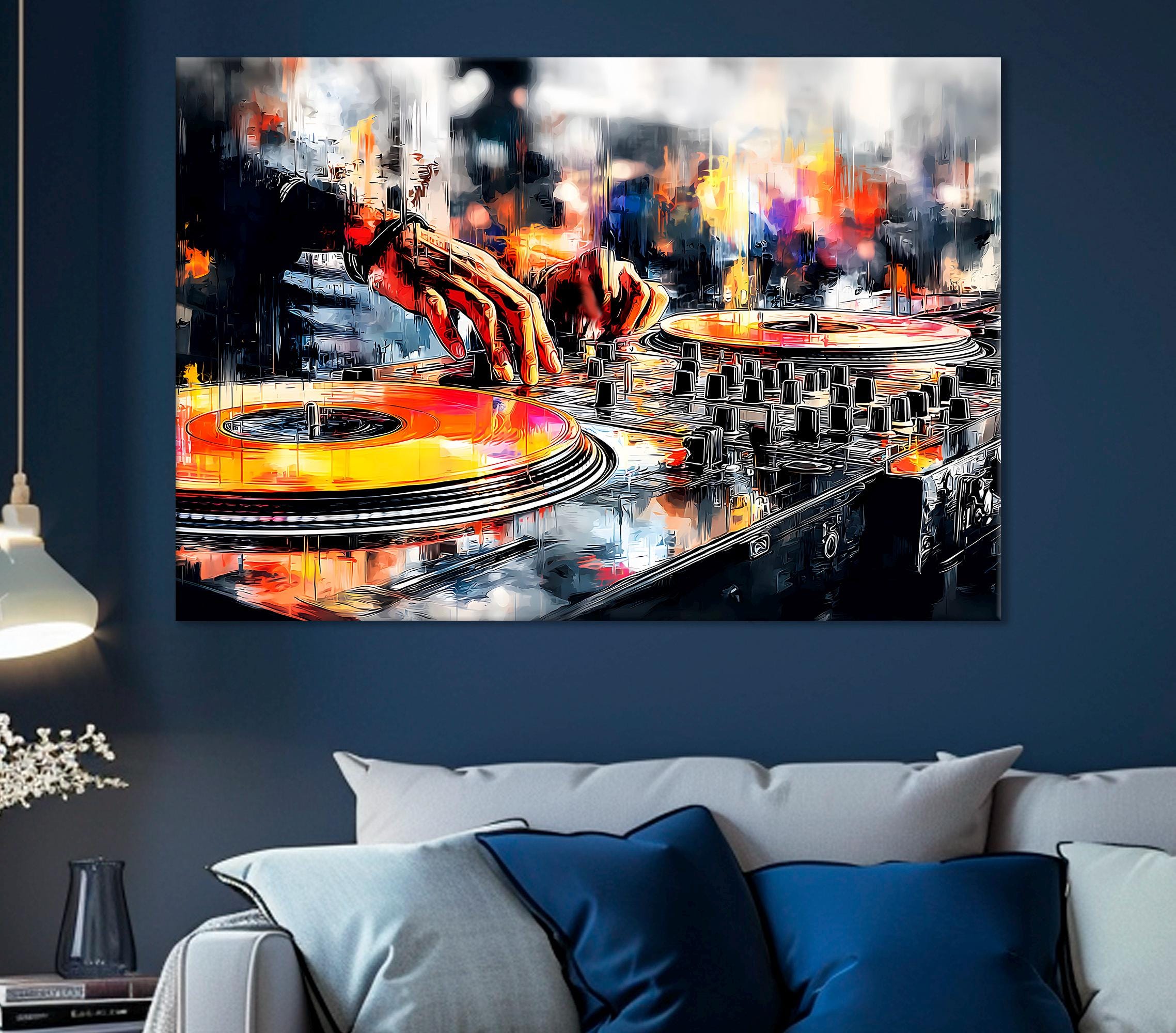 アート・デザイン・音楽 DUELMASTERS20thCOMPLETEWORKS DJ Wall Art – Modern Music Mixer Illustration, Minimal Electronic