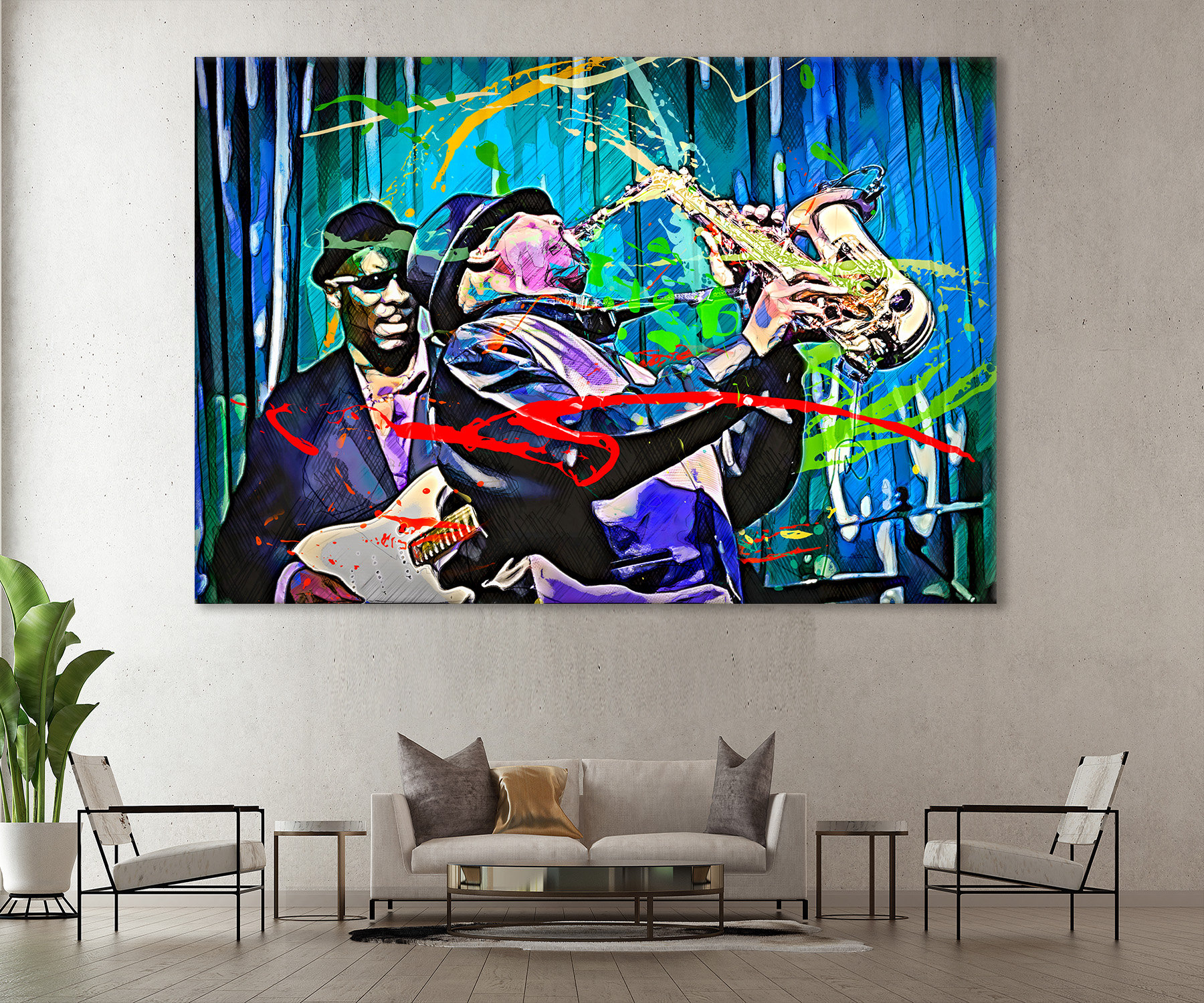 Jazz Band Wall Art Jazz Canvas Music Room Decor Abstract Etsy Australia