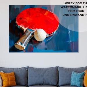 Table Tennis Canvas Art | Ping Pong Racquet Wall Decor for Sports Room, Unique Gift for Table Tennis Fans
