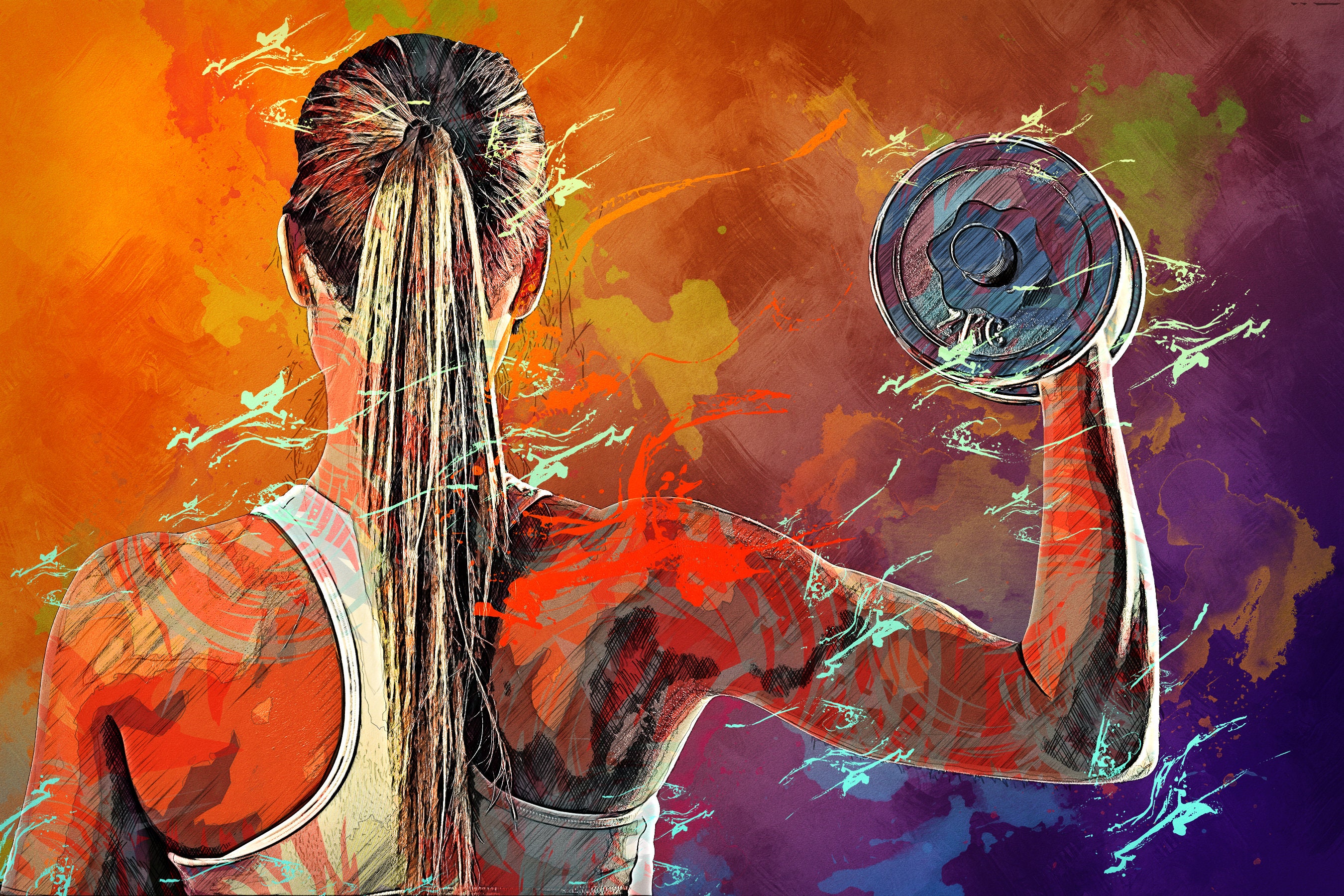 Athletic Beauty Canvas Art - izujltc