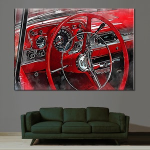 Oldtimer Auto Print, Vintage Car Canvas, Car Wall Art, Retro Auto Poster, Room Wall Decor, Car Wall Print, Oldtimer Car Painting