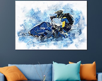 Canvasprint sneeuwscooter: muurkunst Ski-Doo