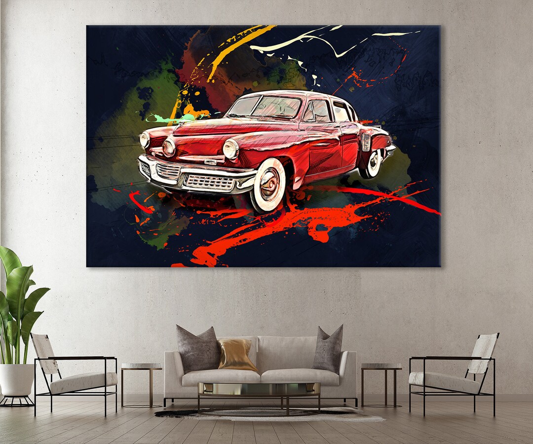 Tucker 48 Print, Vintage Car Canvas, Oldtimer Auto Poster, Tucker 48