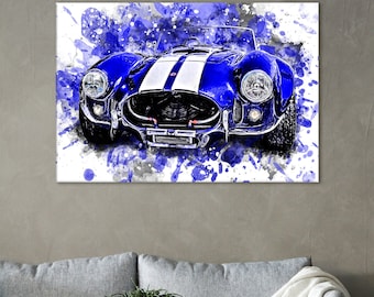 AC Cobra Canvas Art: Sport Car Wall Poster