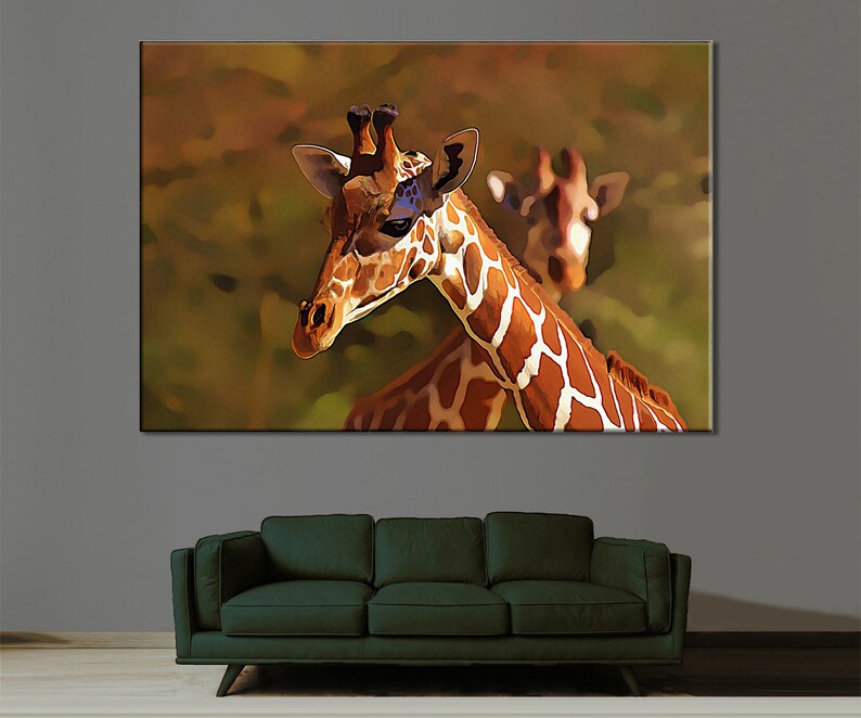 Giraffes Canvas Animals Wall Art Giraffes Photo Print Etsy