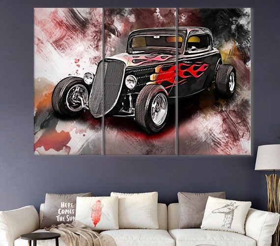 Vintage Hot Rod Canvas Print: Classic Car Wall Art - Etsy Hong Kong
