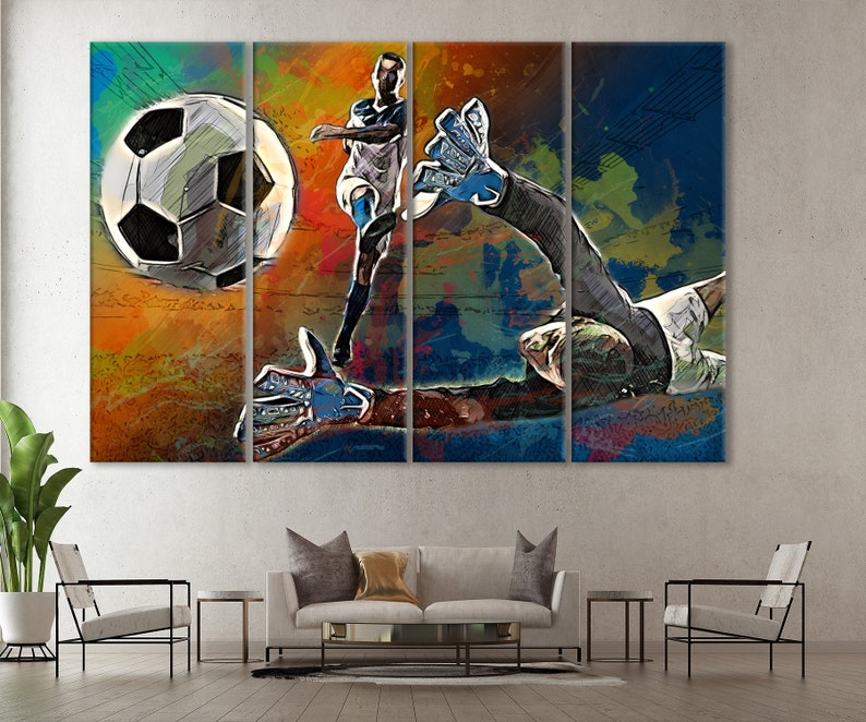Soccer Canvas Art Football Wall Decor Football Print Etsy