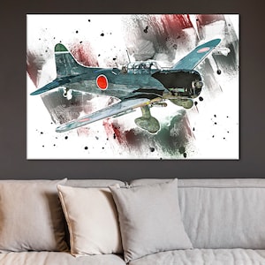 Aichi D3A Mustang Canvas, Airplane Wall Decor, Vintage Plane Print, Aichi D3A Type 99 Poster, Aviation Print, Aichi D3A Wall Decor,Aichi D3A