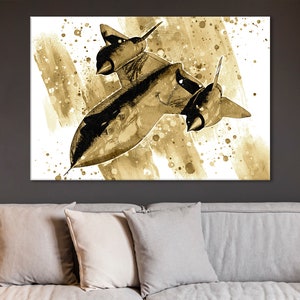 Reconnaissance Aircraft Canvas, Lockheed SR-71 Wall Art, SR-71 Blackbird Canvas, Pilot Gift, Boy Room Decor, Pilot Gift, SR-71 Artwork