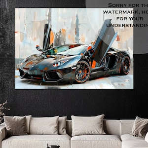 Sport Cars Canvas Print | Supercar Wall Art, Lamborghini Poster, Room Decor, Sport Car Poster, Car Enthusiast Gift