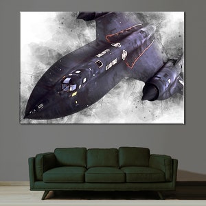 Reconnaissance Aircraft Canvas, Lockheed SR-71 Wall Art, SR-71 Blackbird Print, Pilot Gift, Boy Room Decor