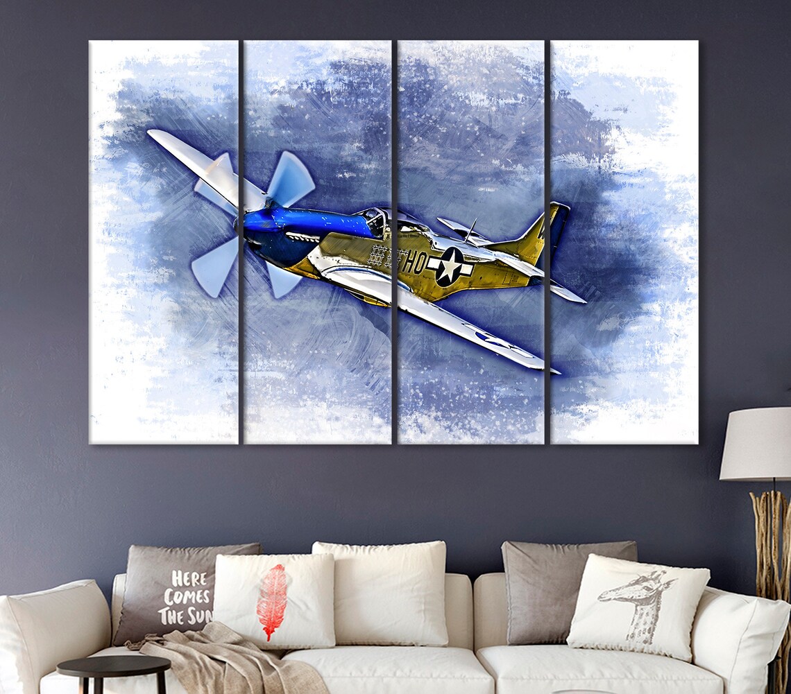 P51 Mustang Canvas Print Aviation Wall Art, Pilot Gift Etsy — free download